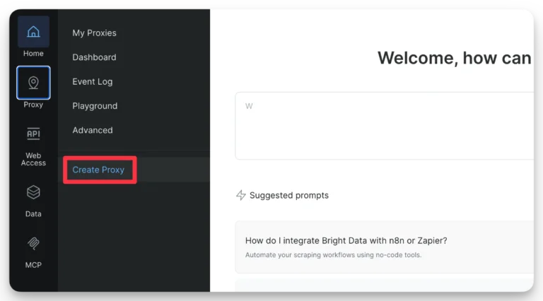 Create proxy page