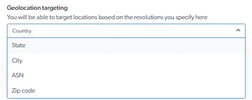 Configure geolocation targeting