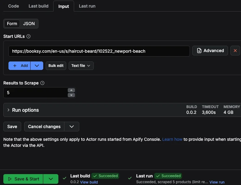 Booksy actor input field