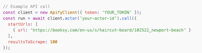 Apify API integration example