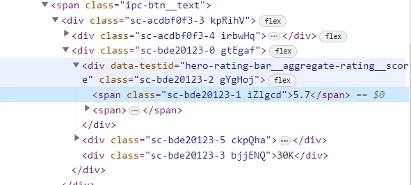 HTML element for movie rating
