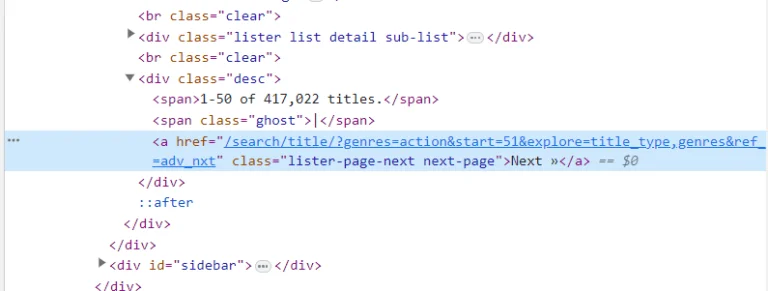 Next button HTML element